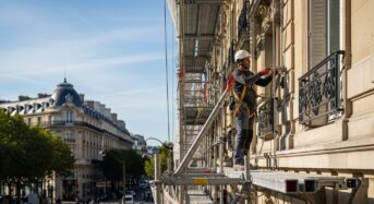 Échafaudage suspendu et volant pour façades complexes