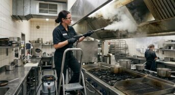 Dégraisser une hotte de restaurant avec la puissance de la vapeur sèche