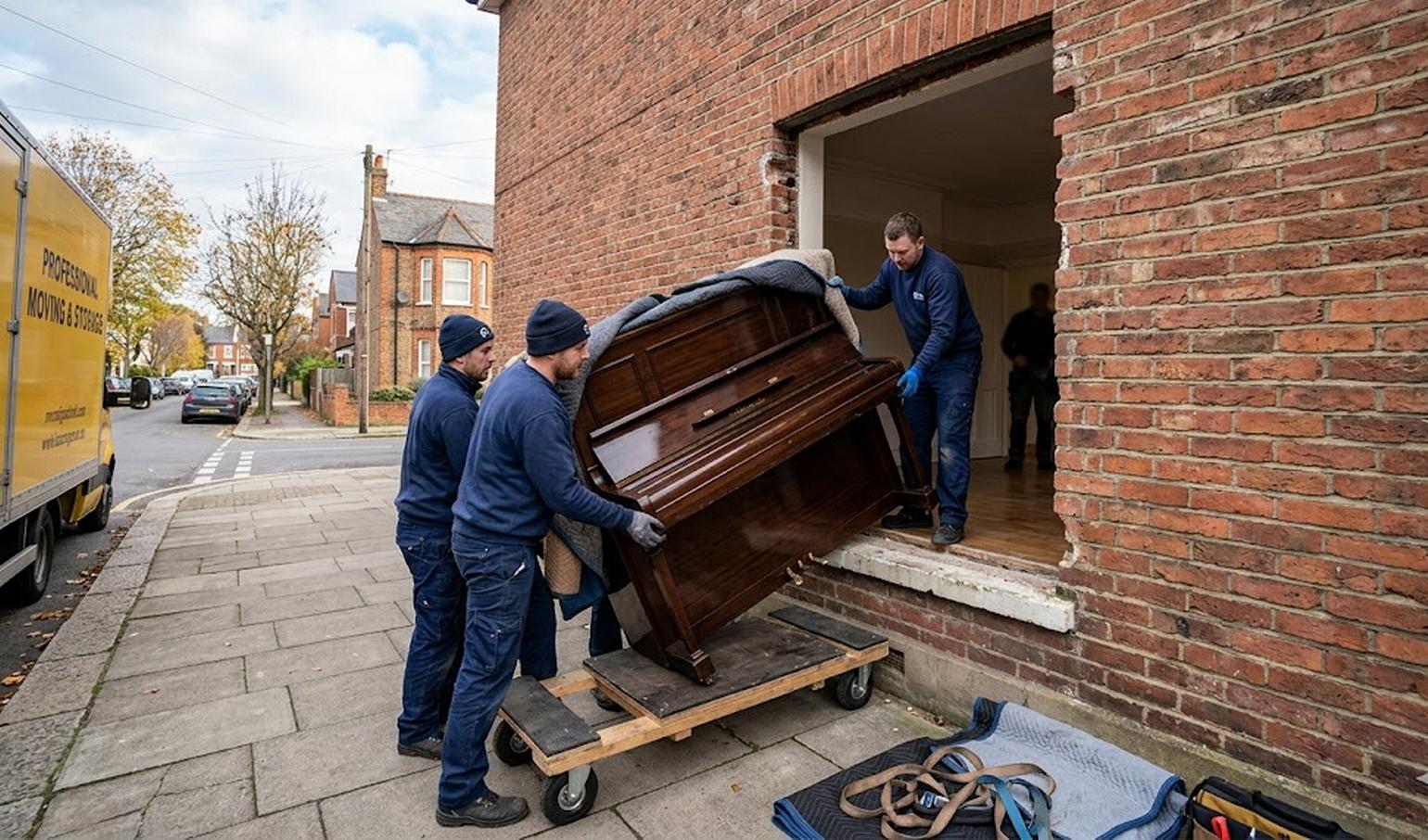 Démonter la fenêtre pour le passage par fenêtre du piano