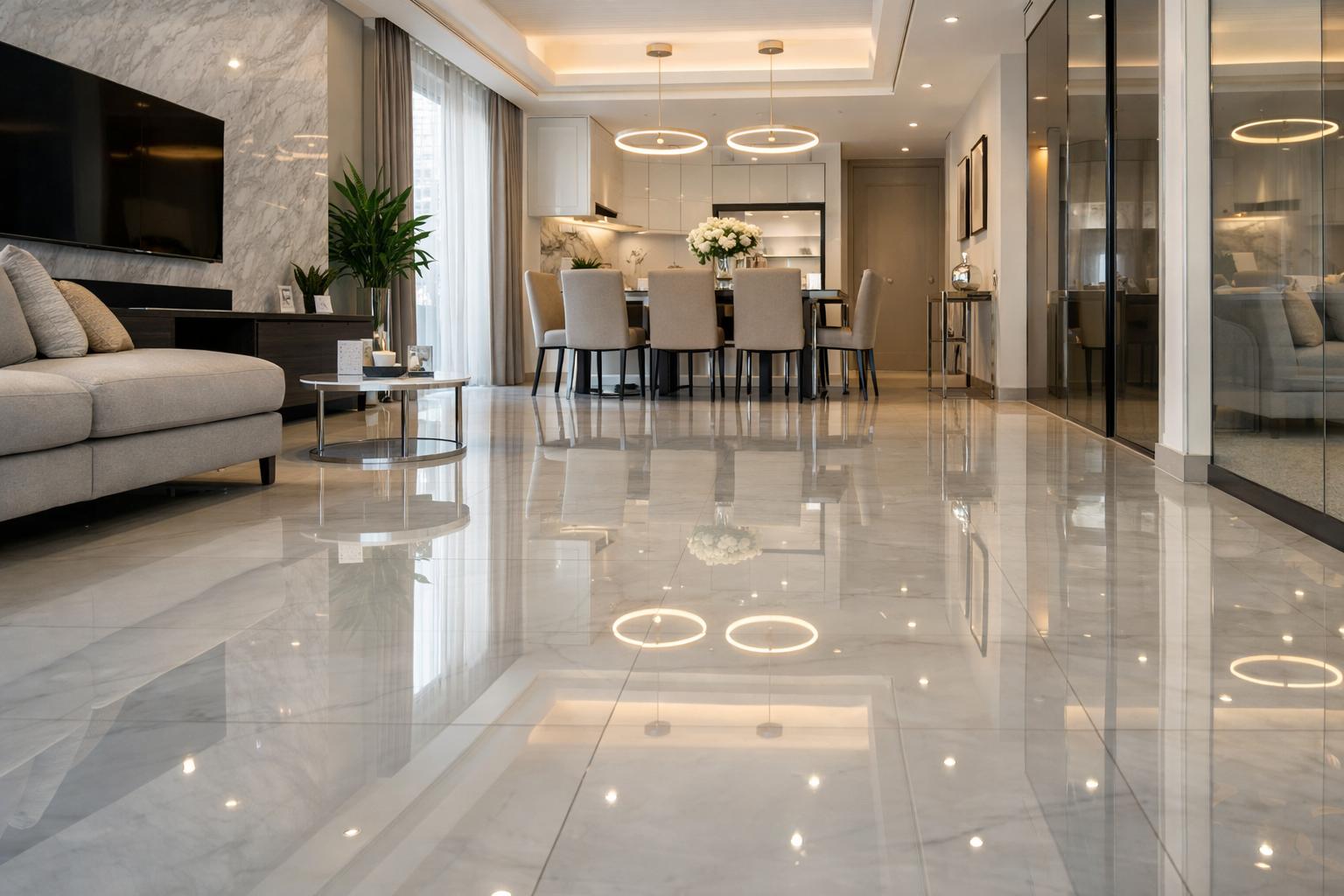 Finition brillante effet miroir pour agrandir l'espace