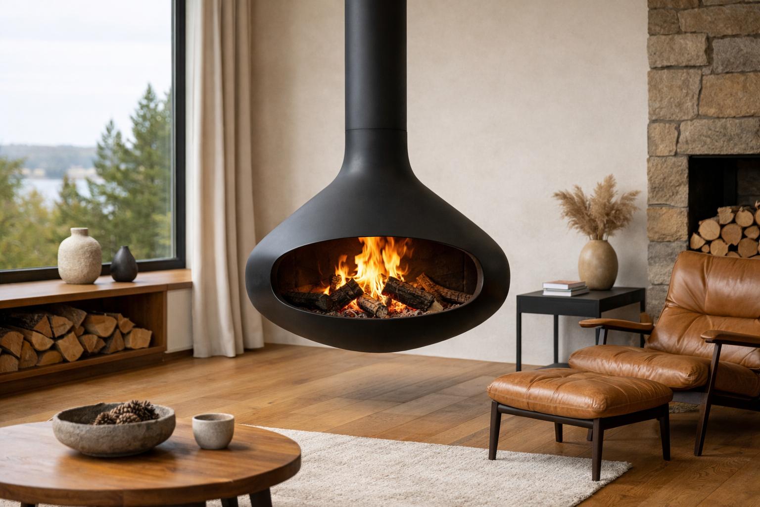 Poêle suspendu : l'icône du design poêle