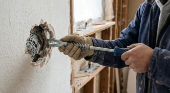 Rattraper un trou dans le crépi à la tyrolienne