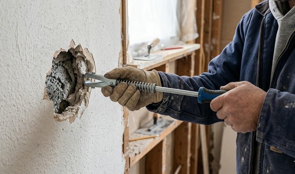 Rattraper un trou dans le crépi à la tyrolienne