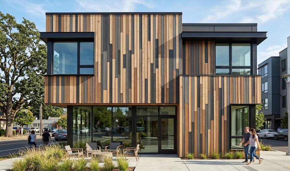 Esthétique moderne : pose de bardage verticale aléatoire