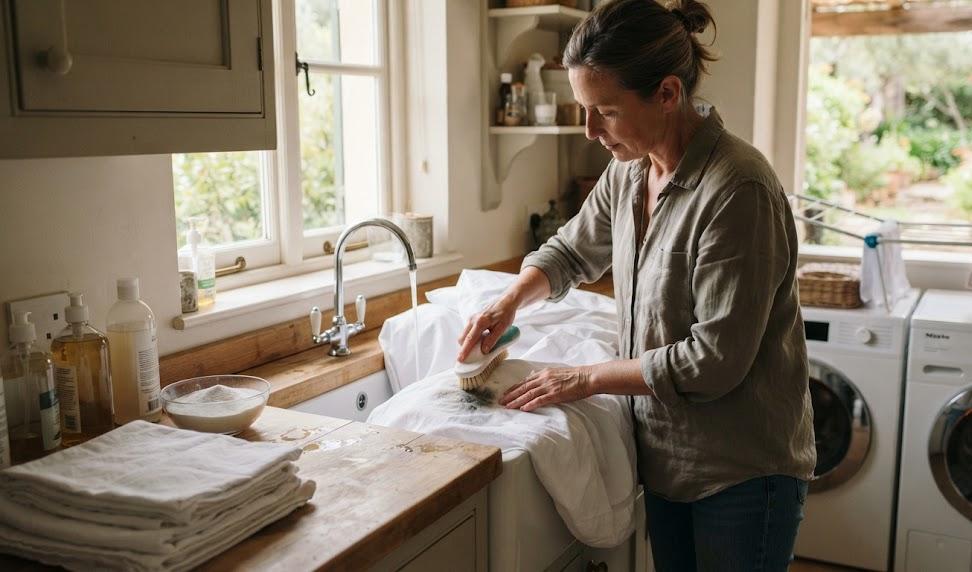 Enlever les taches de moisissure sur le linge de maison d'une résidence secondaire