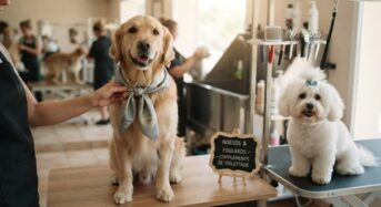 Accessoires pour chiens : nœuds et foulards offerts par le toiletteur